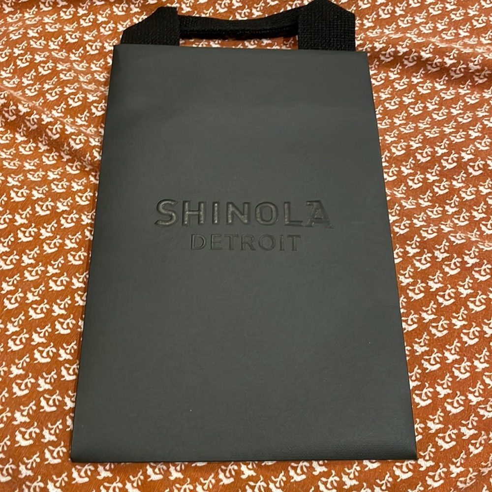Shinola Detroit black gift bag 61/2” by 10